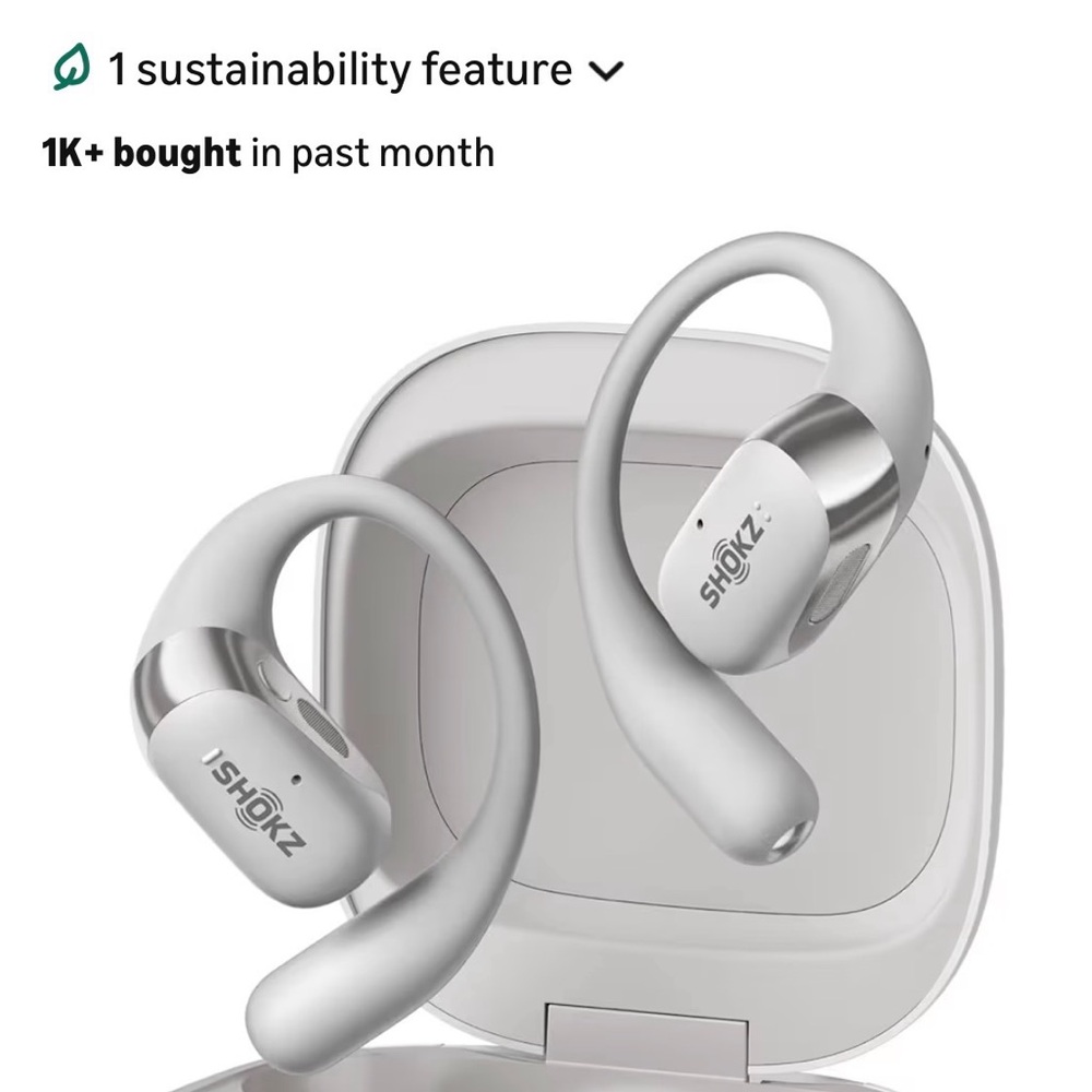 2 Pair Shokz Wireless Earbuds in Silver/White and Black